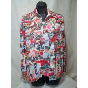 Vintage Top Twinset David Smith Country Geography 12 Blouse